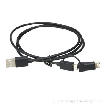 2-in-1 Micro to 8-pin MFI-certified Cable for iPhone 5 Sync and Charge Cable